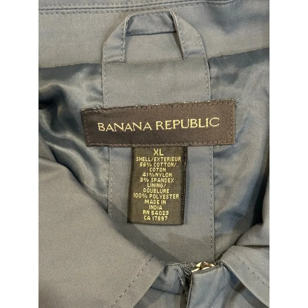 Vintage Banana Republic Slate Gray‎ Zip Coat XL Early 2000s Minimalist Outerwear